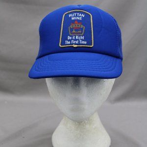 Vintage Patched Trucker Hat - Ruttan Mine Saskatchewan - Adult Snapback